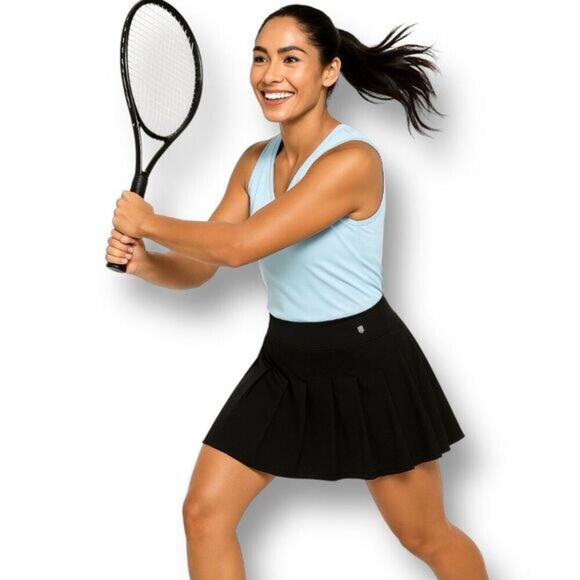 EleVen S Black Pleated Tennis Skort Athletic Golf Running Stretch Active NWT - Picture 1 of 12